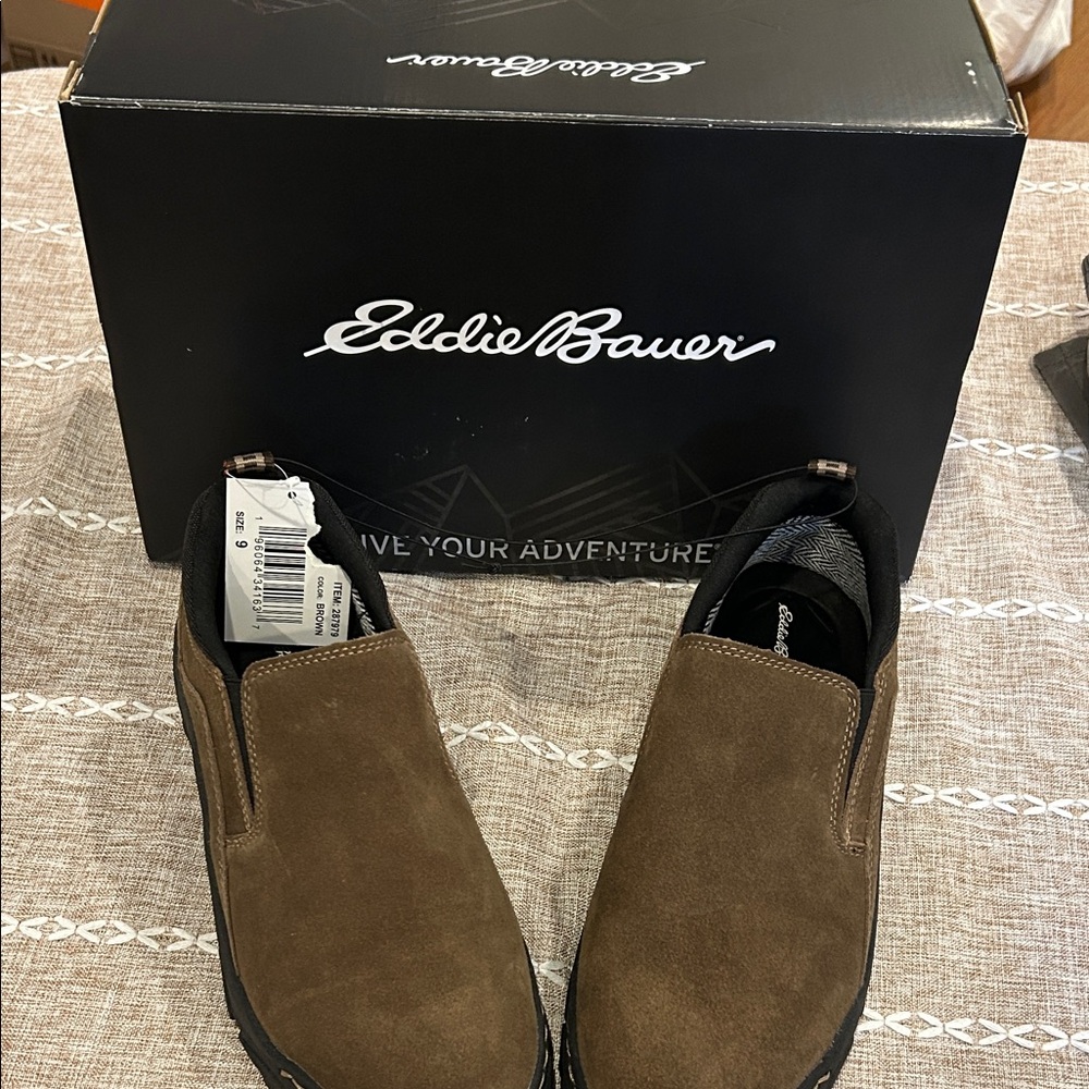 Eddie Bauer Men's Tan Suede Loafers Size 9